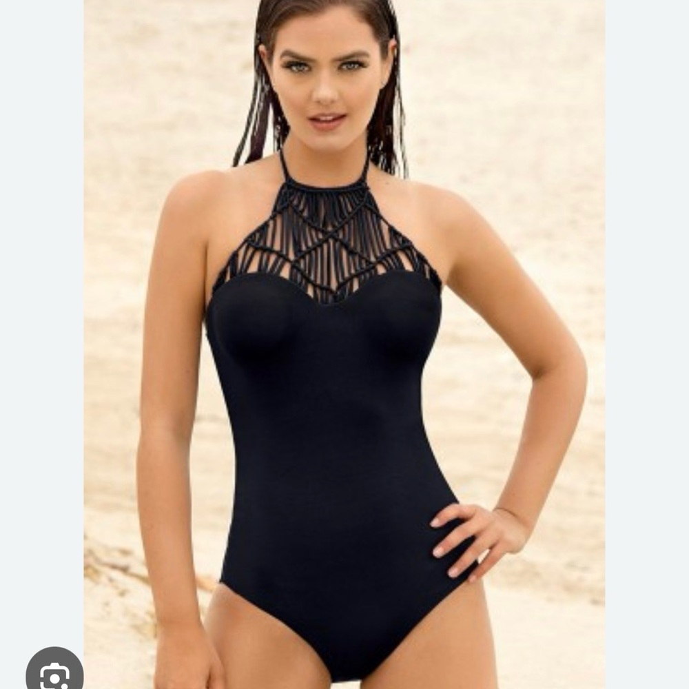Leonisa Black Halter Neck Swimsuit NWT